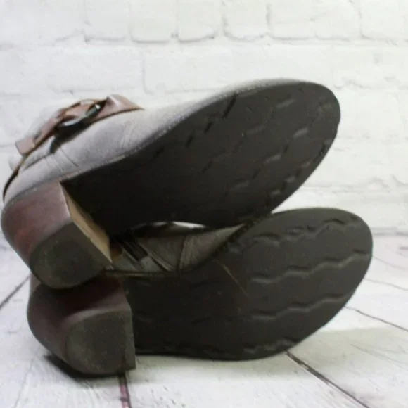 OTBT Bedford Gray Suede Side Zip Low Heel Ankle Boots Size 6.5 M - Picture 9 of 9